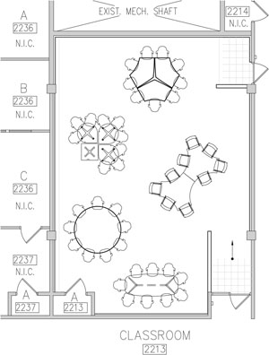 drawing of table layout in Haley 2213